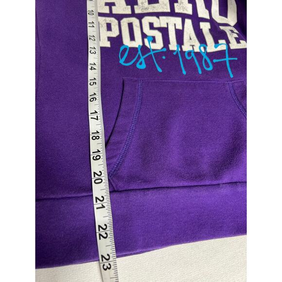 Aeropostale Women's Hoodie Small Solid Purple Graphic Print - Picture 6 of 6